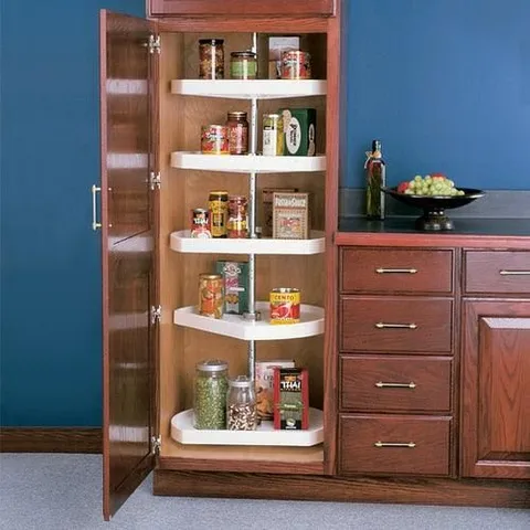 5-Tier Plastic D-shape Cabinet Lazy Susan