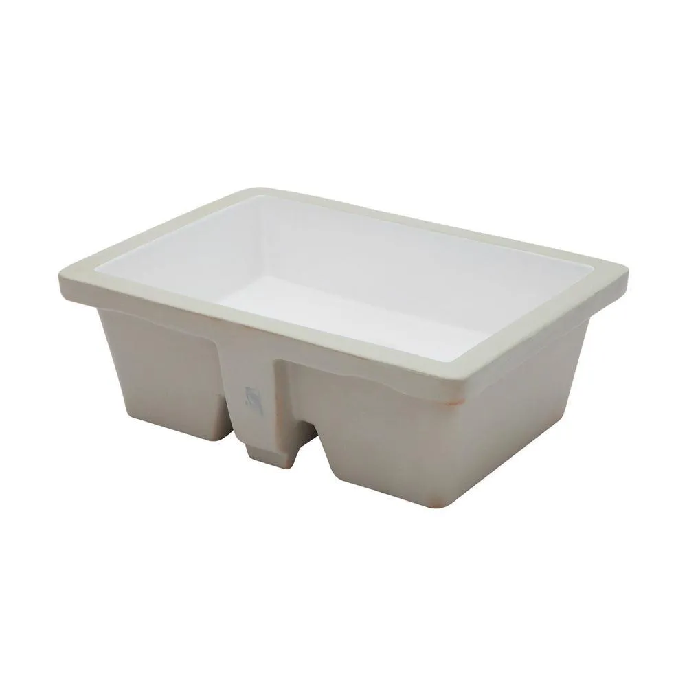 20 in. Undermount Rectangular Porcelain Ceramic Bathroom Sink in White with Overflow Drain, photo 6 of 9