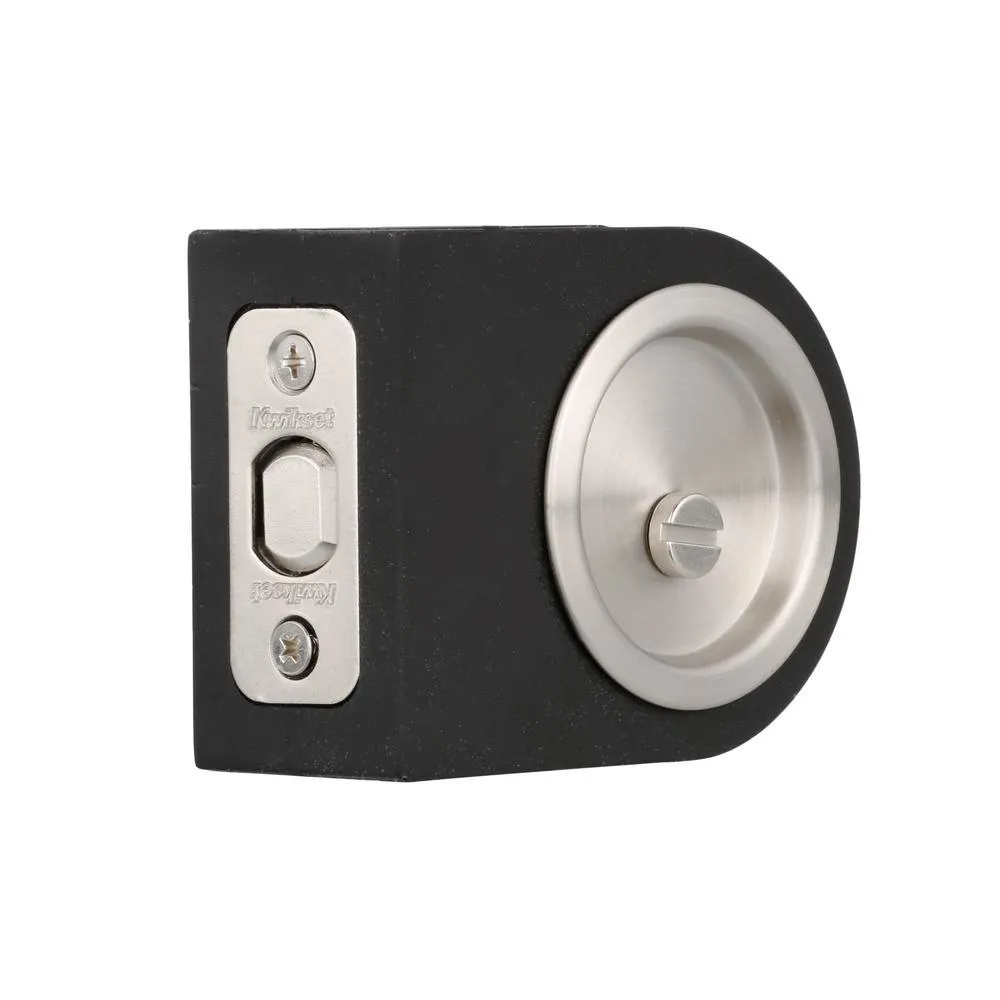 Kwikset Round Satin Nickel Bed/Bath Pocket Door Lock, photo 2 of 13