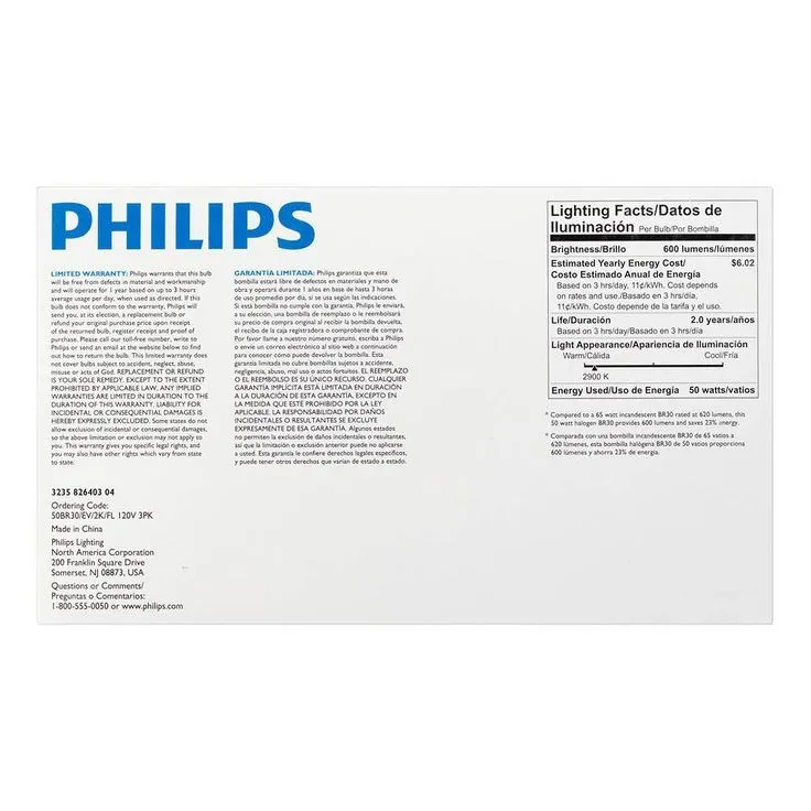Philips 50-Watt Equivalent Halogen BR30 Dimmable Flood Light Bulb (3-Pack), photo 6 of 7