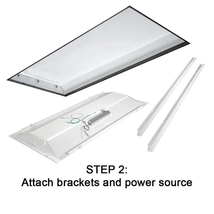 Commercial Electric 2 ft. x 4 ft. 100-Watt Equivalent Integrated LED White Troffer Light Kit Retrofit 5500 Lumen 4000K Bright White (4-Pack), photo 8 of 11