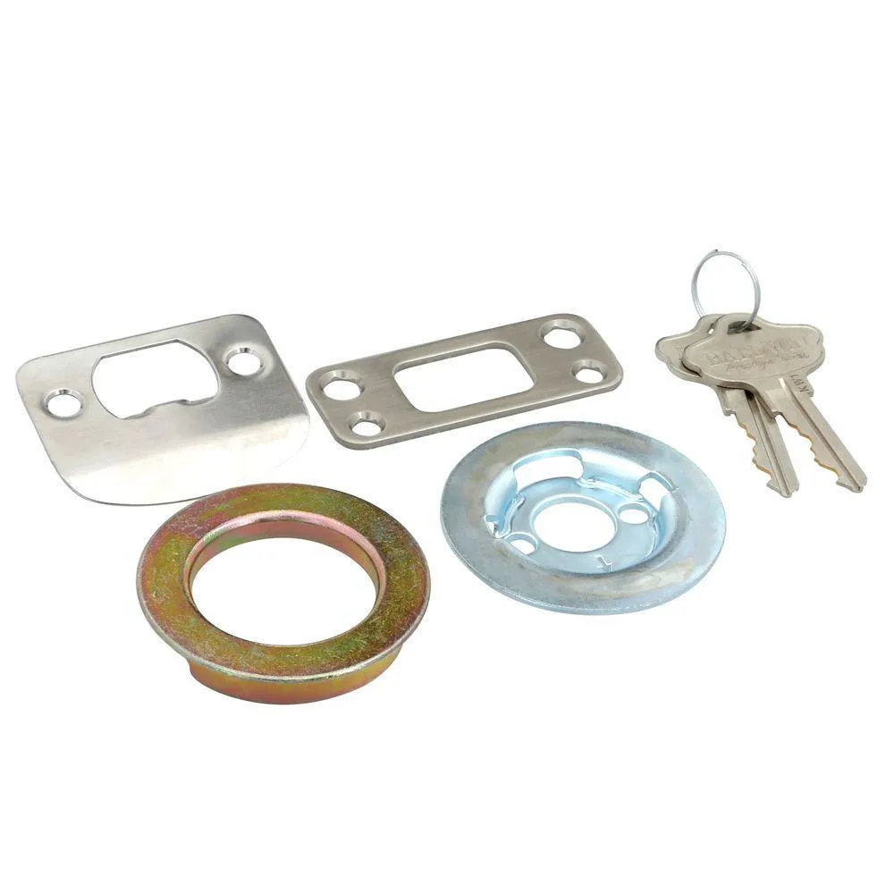 Prestige Spyglass Single Cylinder Satin Nickel Door Handleset with Square Spyglass Door Lever Feat SmartKey Security, photo 5 of 16