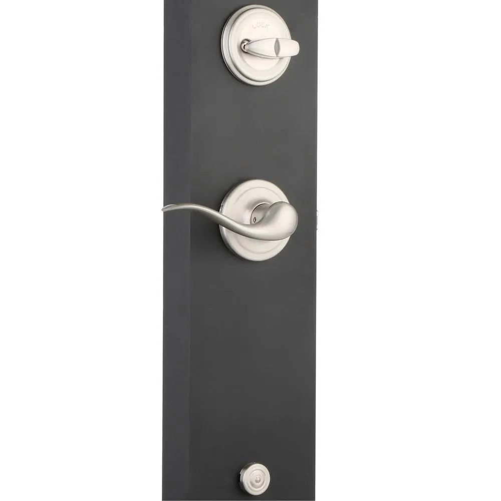 Shelburne Satin Nickel Single Cylinder Door Handleset with Tustin Door Lever Featuring SmartKey Security, photo 6 of 6