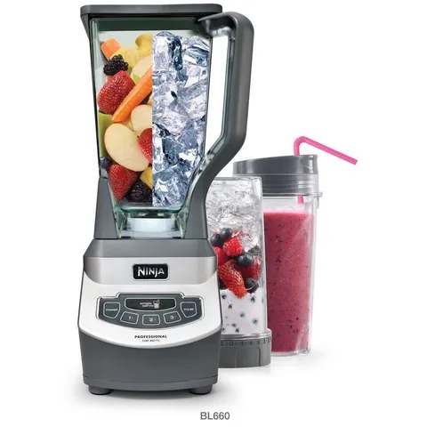 Nutri Ninja 72 oz. 3-Speed Black Professional Blender with 2 Single Serve Cups