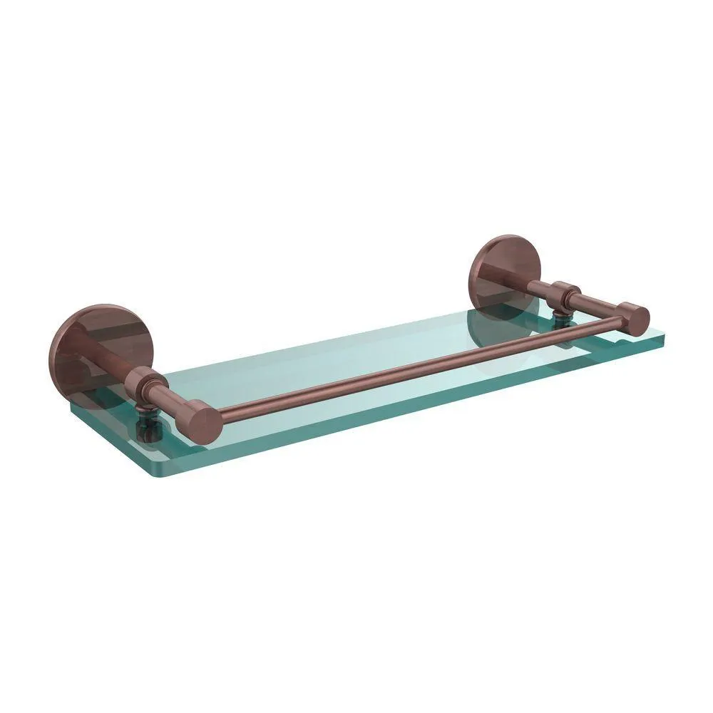 Allied Brass 16 in. L x 3 in. H x 5 in. W Clear Glass Bathroom Shelf with Gallery Rail in Oil Rubbed Bronze, photo 8 of 17