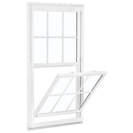 RELIABILT 150 Series New Construction 35-1/2-in x 47-1/2-in x 3-1/4-in Jamb White Vinyl Low-e Argon Single Hung Window with Grids Half Screen Included, photo 5 of 7