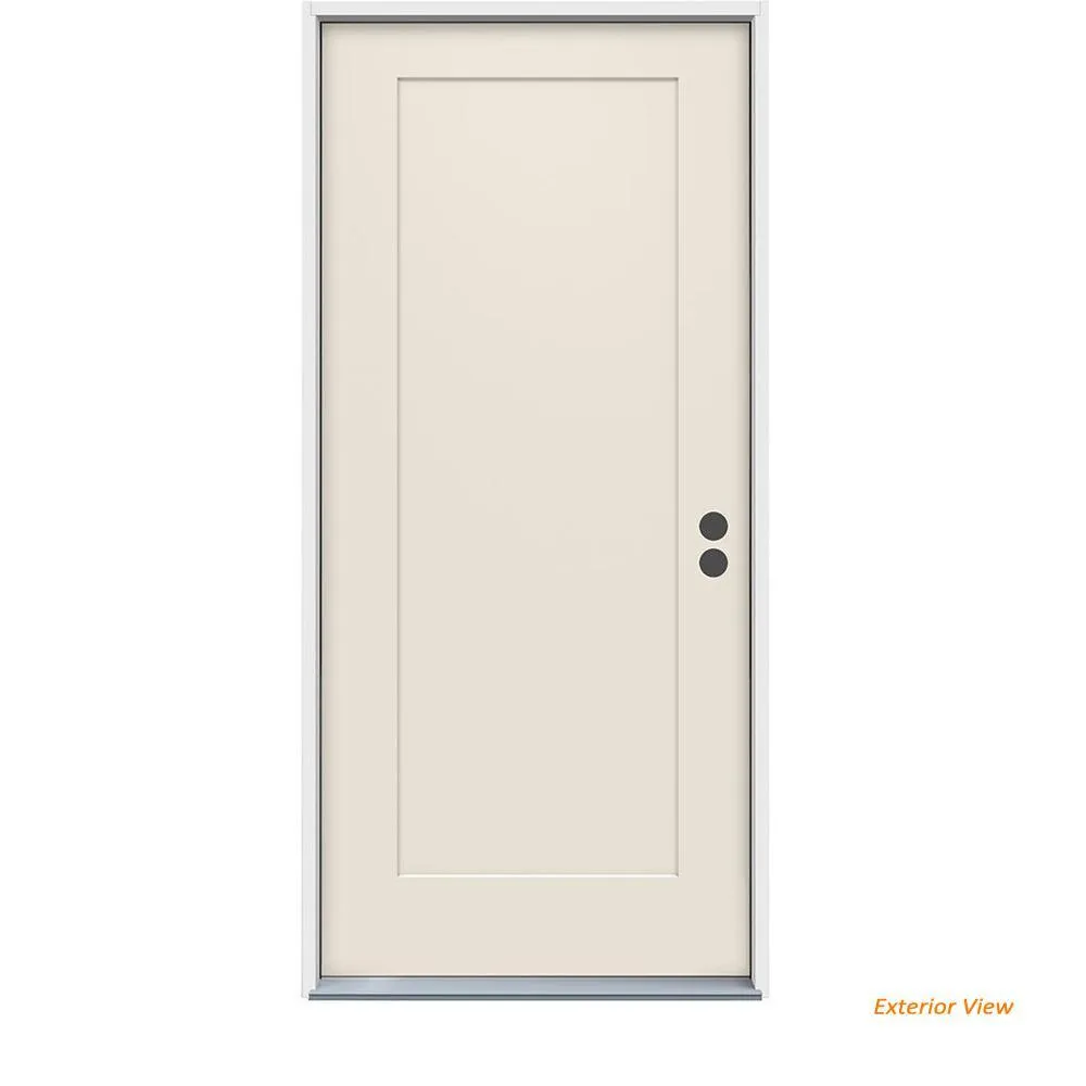 JELD-WEN 32 in. x 80 in. 1-Panel Craftsman Primed Steel Prehung Left-Hand Inswing Front Door, photo 10 of 13