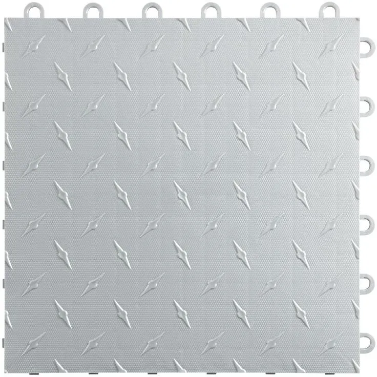 Swisstrax 12 in. W x 12 in. L Jet Black Diamondtrax Home Modular Polypropylene Flooring (50-Tile/Pack) (50 sq. ft.), photo 9 of 11