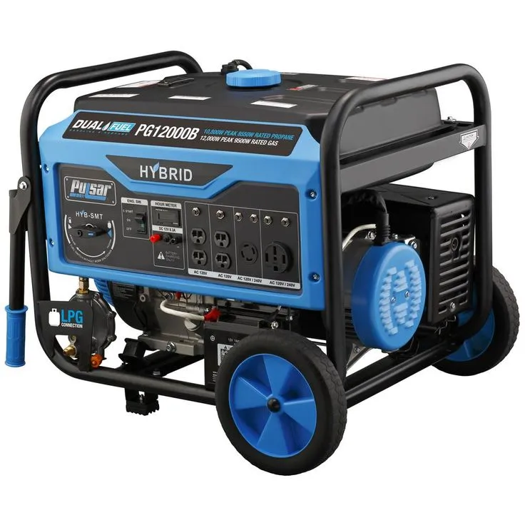 Pulsar 12,000-Watt/9,500-Watt Dual Fuel Gasoline/Propane Powered Electric/Recoil Start Portable Generator 457cc CARB Compliant, photo 9 of 11