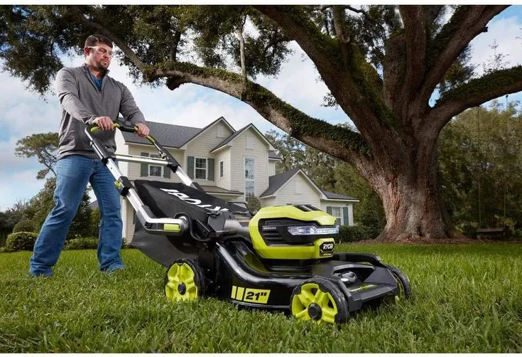 RYOBI 21 in. 40-Volt Brushless Lithium-Ion Cordless SMART TREK Self-Propelled Walk Behind Mower with 6.0Ah Battery and Charger, photo 3 of 5