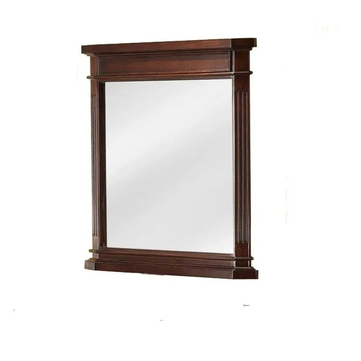26 in. W x 30 in. H Framed Rectangular Beveled Edge Bathroom Vanity Mirror in Cherry, photo 5 of 6