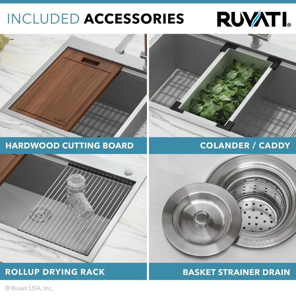 Apron-Front Stainless Steel 30 in. 16-Gauge Workstation Single Bowl Farmhouse Kitchen Sink, photo 4 of 13
