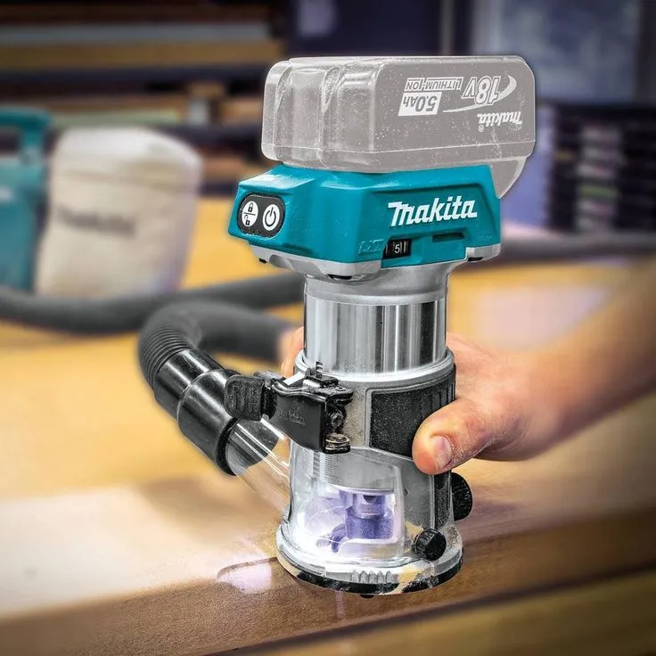 Makita 18-Volt X2 LXT Lithium-Ion Brushless Cordless 10 in. Dual-Bevel Sliding Compound Miter Saw 5.0 Ah with BONUS Router, photo 10 of 11