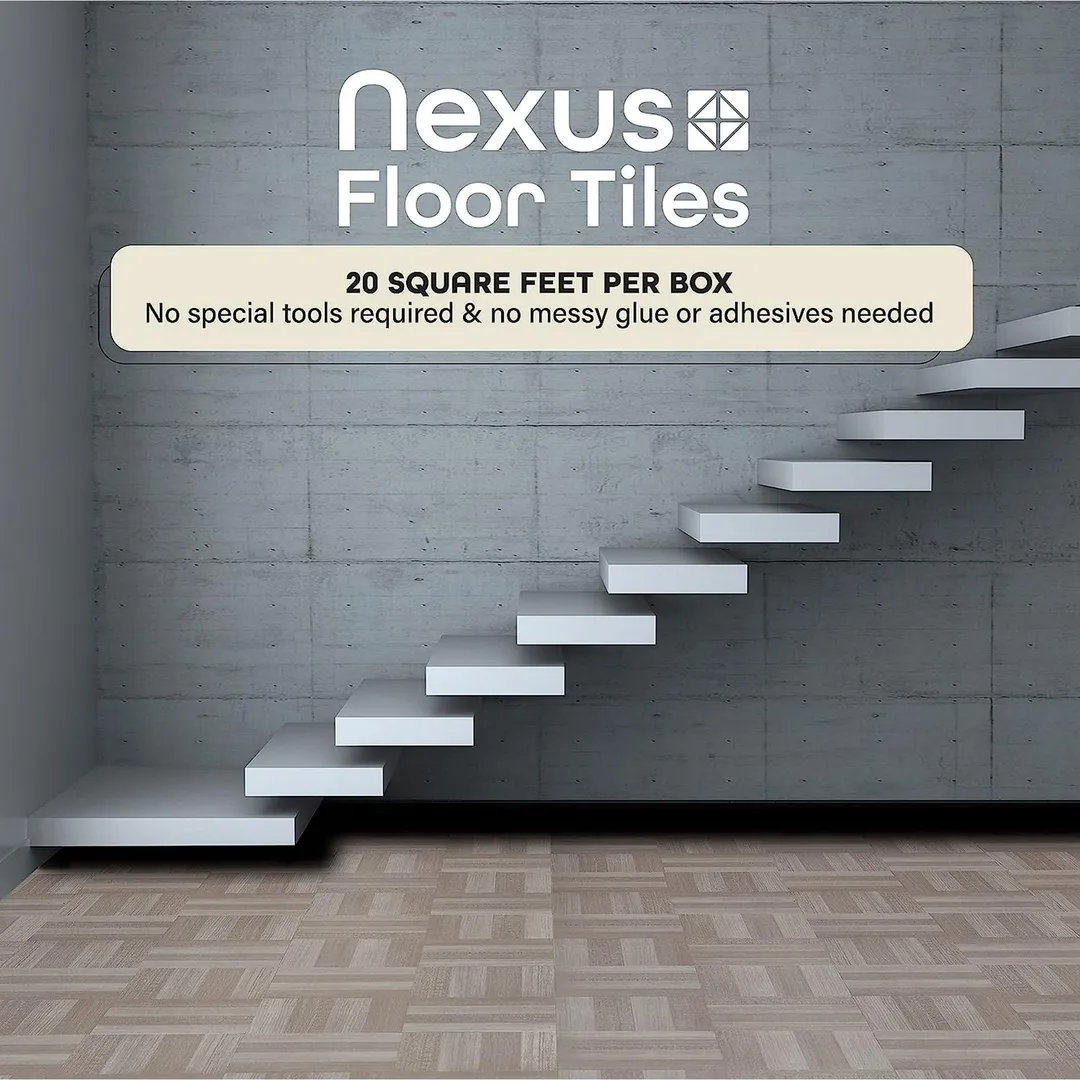Achim Nexus Self Adhesive Vinyl Floor Tile, Ash Grey Wood, 12 x 12, 20 Tiles (20 sq ft), photo 2 of 7