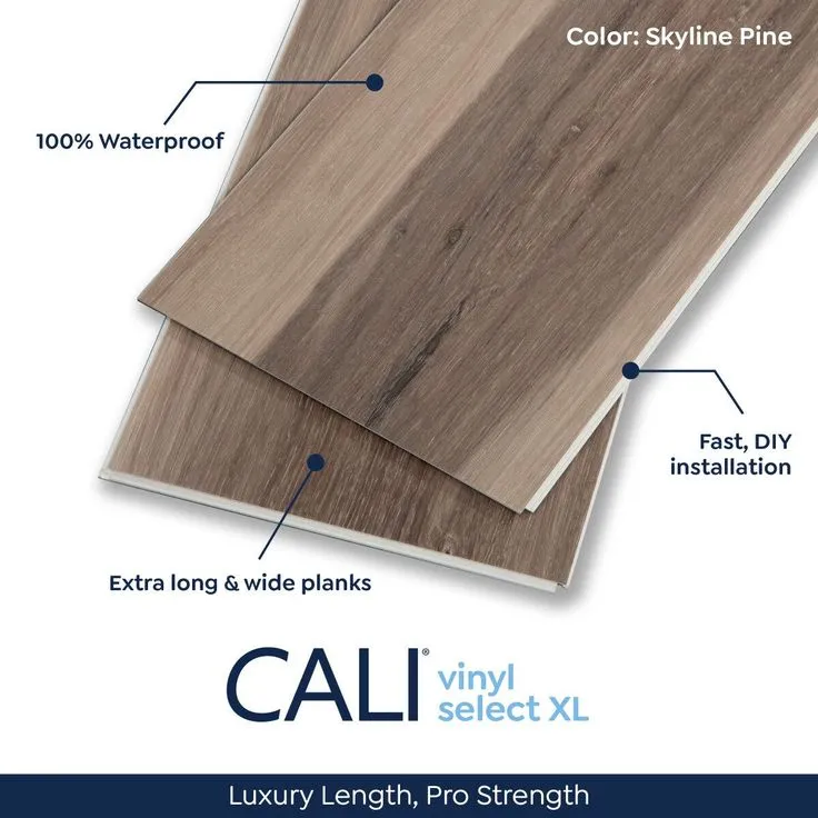 CALI Aqua Tough XL Skyline Pine 4.7-mm x 9-in W x 60-in L Waterproof Luxury Vinyl Plank Flooring (37.54-sq ft/case), photo 2 of 8