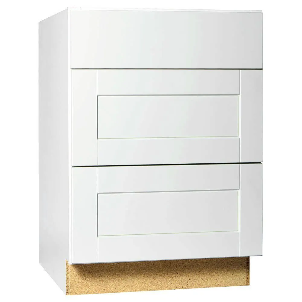 Shaker Assembled 18x34.5x24 in. Drawer Base Kitchen Cabinet with Ball-Bearing Drawer Glides in Satin White, photo 20 of 20