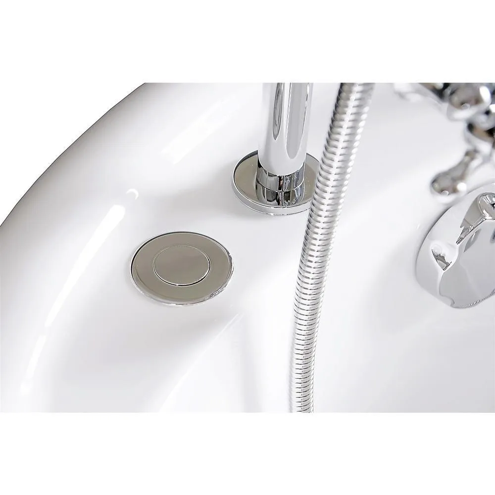 66.9 in. Acrylic Clawfoot Whirlpool Bathtub in White, photo 13 of 14