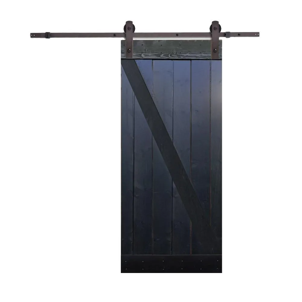 CALHOME 30 in. x 84 in. Z-Bar Wood Sliding Barn Door with Sliding Door Hardware Kit, photo 7 of 12