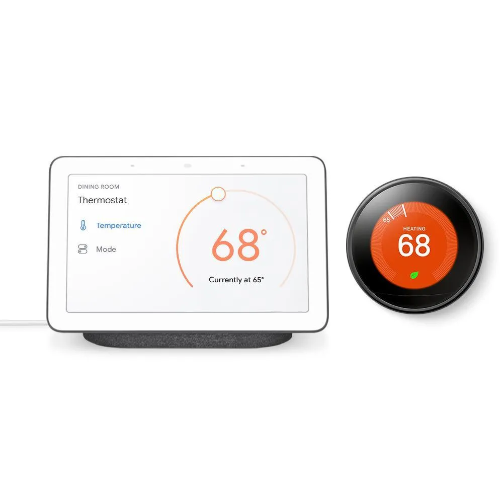 Nest Hub Chalk + Nest Learning Thermostat 3rd Gen in White, photo 14 of 20