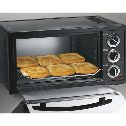 1300 W 4-Slice Black Chrome Toaster Oven with Broiler