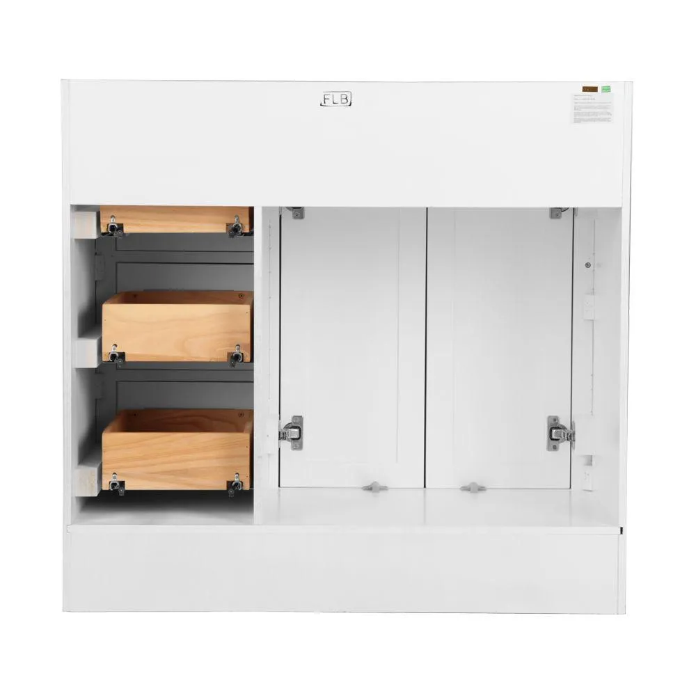 Naples 36 in. W Bath Vanity Cabinet Only in White with Right Hand Drawers, photo 5 of 42