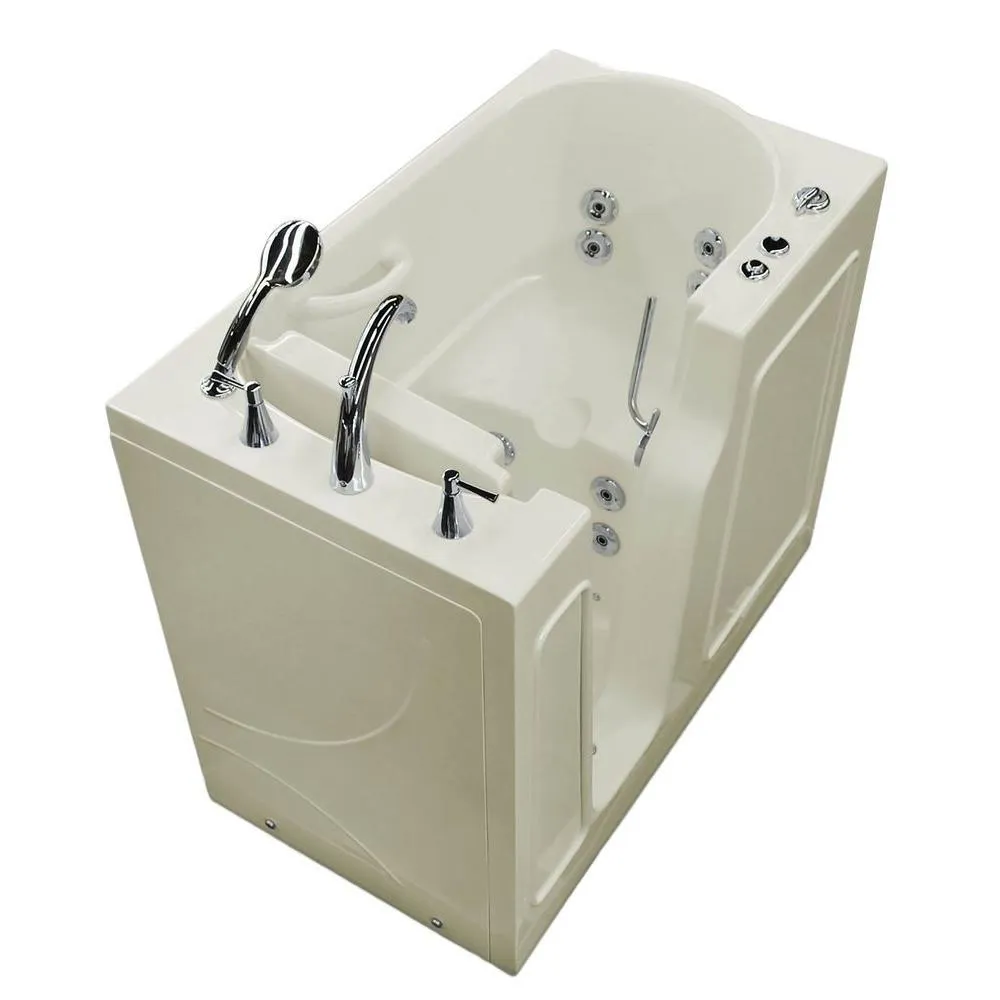 Universal Tubs Nova Heated 4.5 ft. Walk-In Whirlpool Bathtub in Biscuit with Chrome Trim, photo 43 of 52