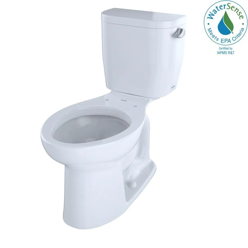 TOTO Entrada 2-Piece 1.28 GPF Single Flush Elongated Toilet with Right Hand Trip Lever in Cotton White, photo 2 of 4
