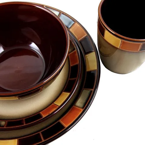 Casa Estebana 16-Piece Casual Beige Earthenware Dinnerware Set