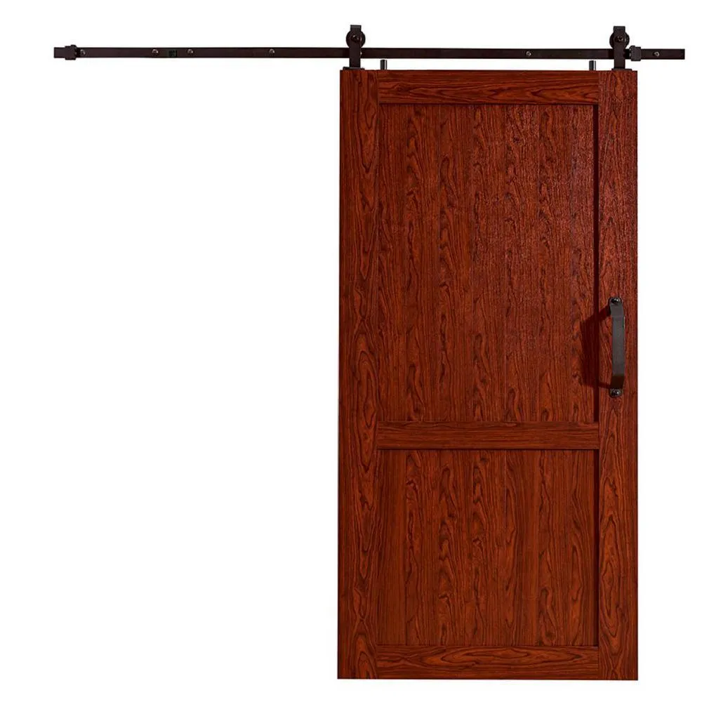 Pinecroft 36 in. x 84 in. Millbrooke White H Style Ready to Assemble PVC Vinyl Sliding Barn Door with Hardware Kit, photo 4 of 13
