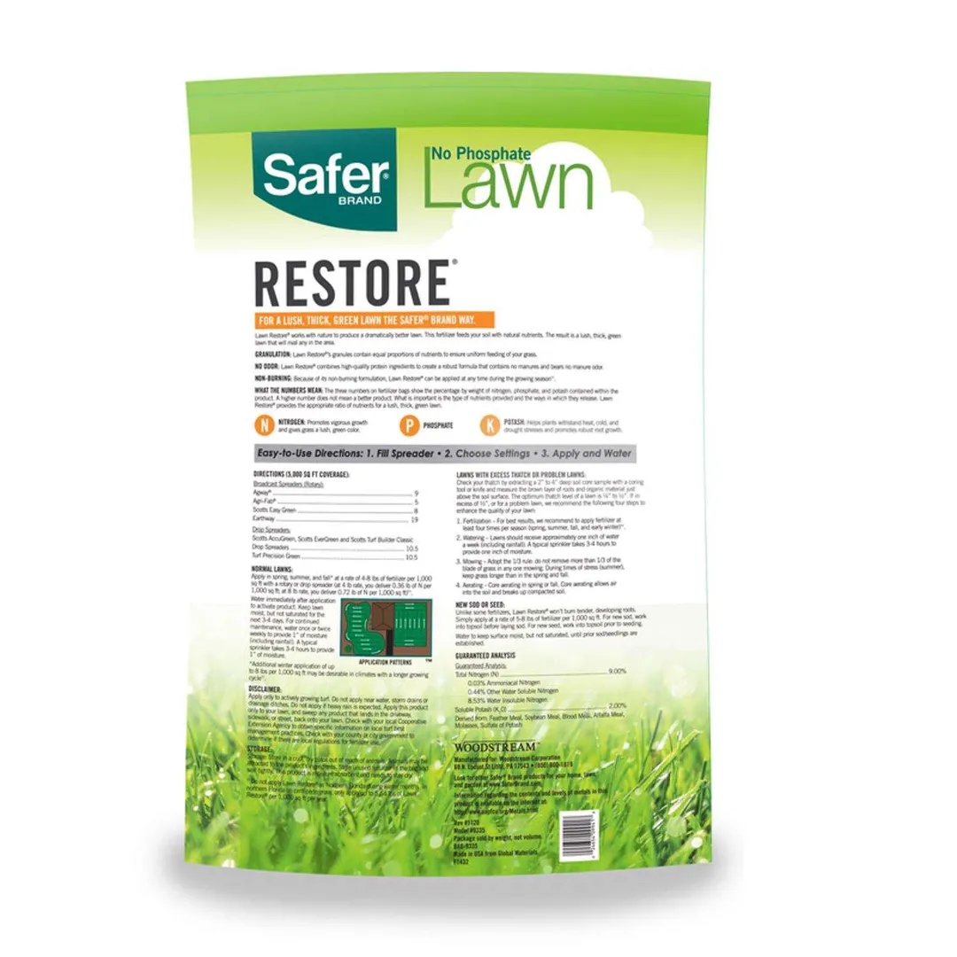 Safer Brand Lawn Restore All-Purpose Lawn Fertilizer For All Grasses 5000 sq ft, photo 2 of 3