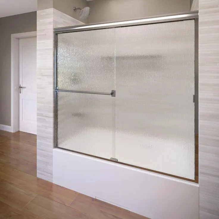 Classic 60 in. x 57 in. Clear Semi-Frameless Sliding Tub Door in Oil Rubbed Bronze, photo 4 of 11