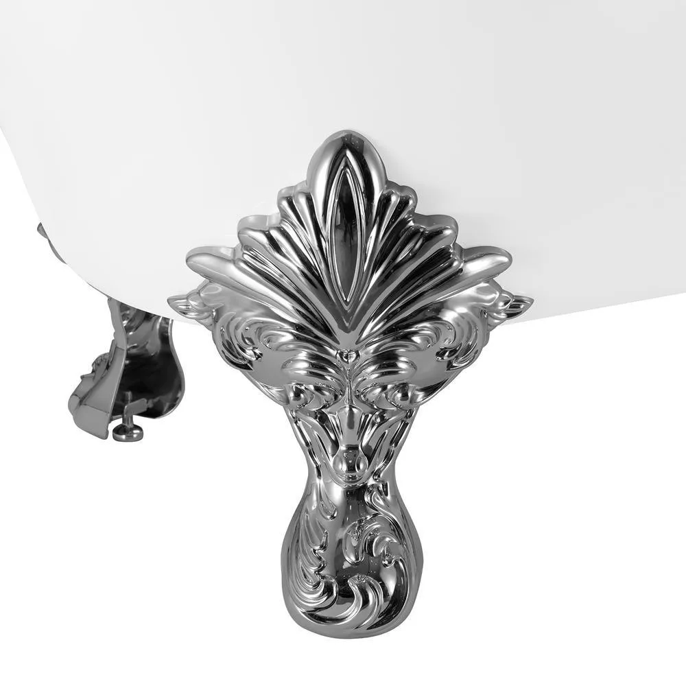 Clawfoot Bathtub - 69 in. Glossy White Acrylic Bathtub - Modern Flat Bottom Stand Alone Tub - Luxurious SPA Tub, photo 4 of 8