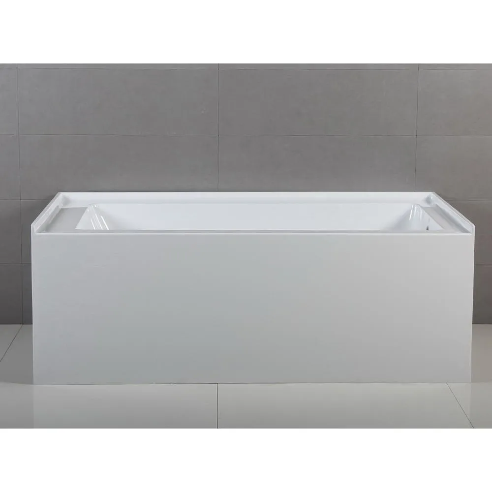Aqua Eden Contemporary 5 ft. Acrylic Right Hand Drain Rectangular Alcove Non-Whirlpool Bathtub in White, photo 3 of 5
