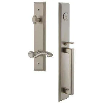 Italian Collection Briona Black Dummy Door Handleset with Santo Interior Left-Hand