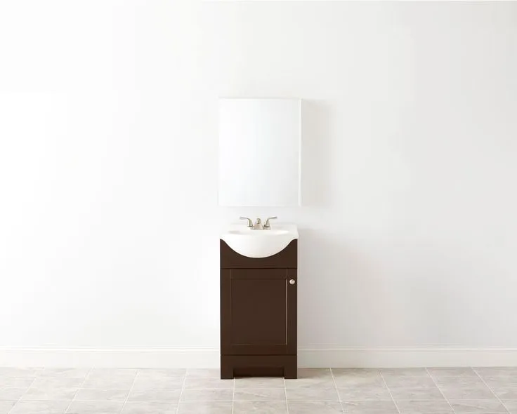 Style Selections Euro 19-in Espresso Single Sink Bathroom Vanity with White Cultured Marble Top, photo 6 of 10