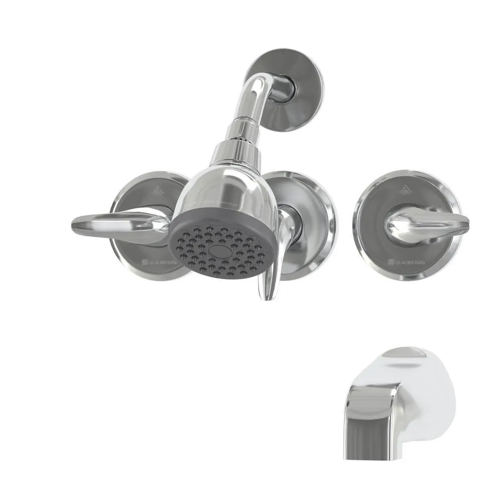 Glacier Bay Aragon 3-Handle 1-Spray Tub and Shower Faucet in Chrome (Valve Included), photo 5 of 10
