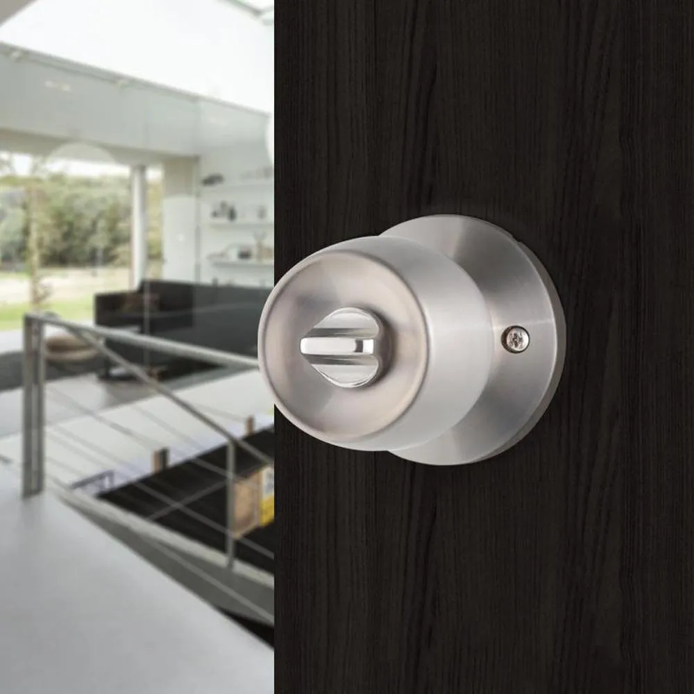 Malaga Satin Stainless Steel Privacy Door Knob Lockset, photo 2 of 4