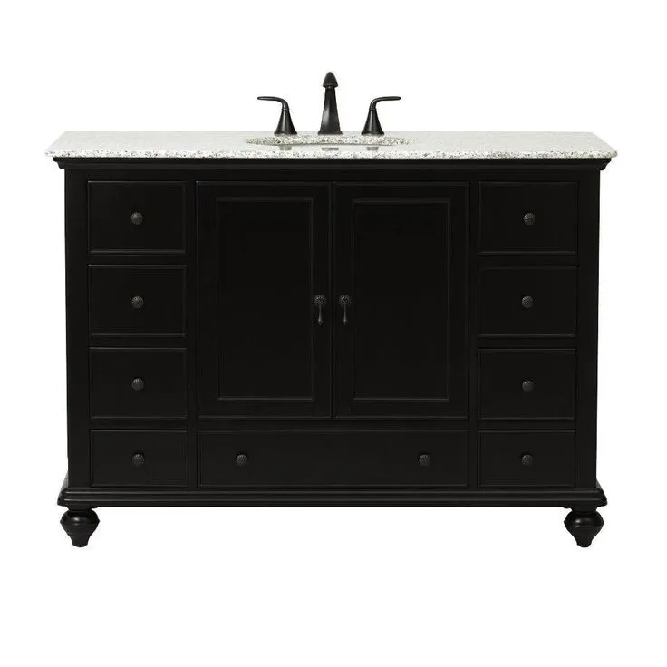 Newport 25 in. W x 21-1/2 in. D Bath Vanity in Pewter with Granite Vanity Top in Grey, photo 11 of 13