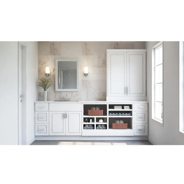 Hampton Bay Hampton Assembled 28.5x34.5x16.5 in. Lazy Susan Corner Base Kitchen Cabinet in Satin White, photo 9 of 11