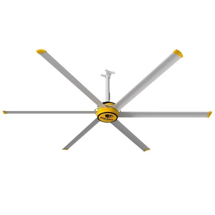 Big Ass Fans 3025 10 ft. Indoor Yellow and Silver Aluminum Shop Ceiling Fan with Wall Control, photo 8 of 13
