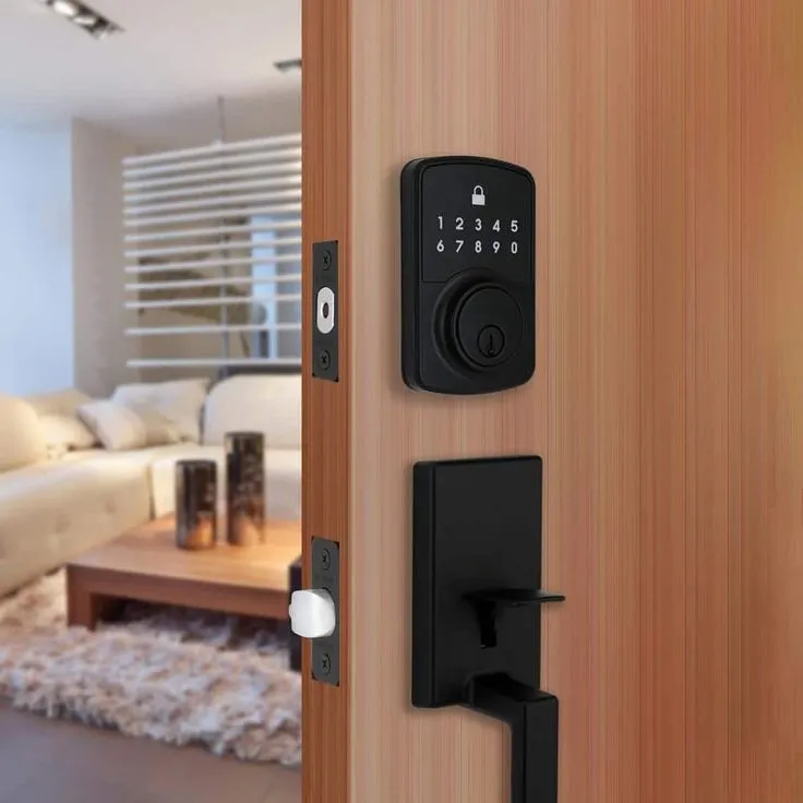 Defiant Square Compact Hubspace Matte Black Electronic Single Cylinder Deadbolt, photo 8 of 11
