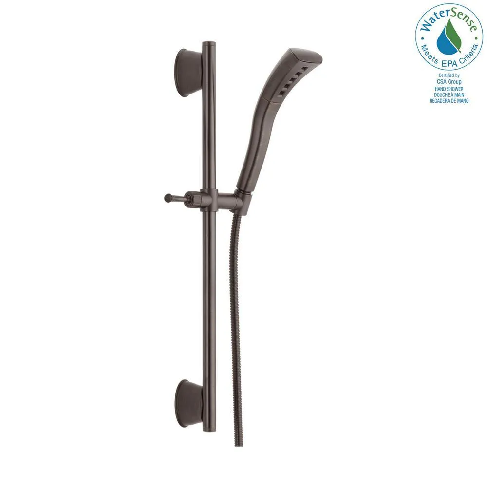 Stryke 1-Spray 2.3 in. Single Wall Bar Mount Handheld H2Okinetic Shower Head in Matte Black, photo 9 of 9