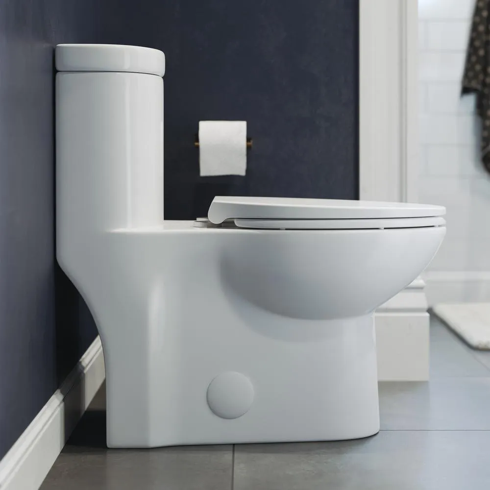 Sublime 1-Piece 0.8/1.28 GPF Dual Flush Elongated Toilet in White, photo 7 of 14