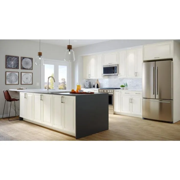 allen + roth Dawley 30-in W x 15.125-in H x 24-in D Linen Maple Door Wall Semi-Custom Cabinet, photo 4 of 8