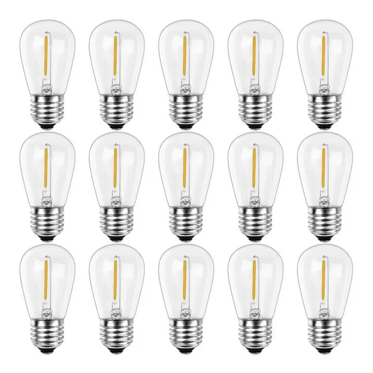 Newhouse Lighting 11-Watt Equivalent S14 Shatter-Resistant String Light Edison LED Bulbs Warm White 2700K (30-Pack), photo 2 of 4