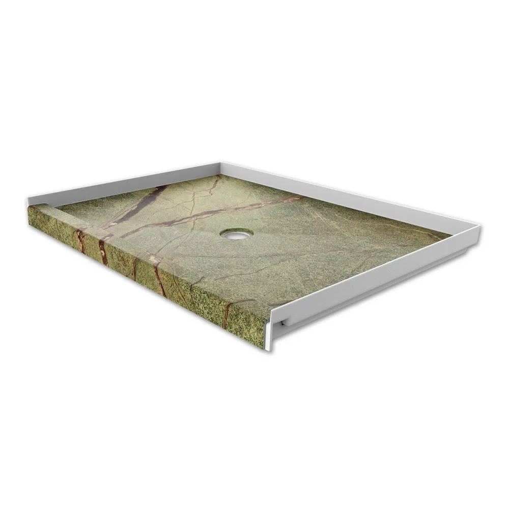 34 in. x 48 in. Single Threshold Shower Base with Center Drain in Calacatta White, photo 18 of 21