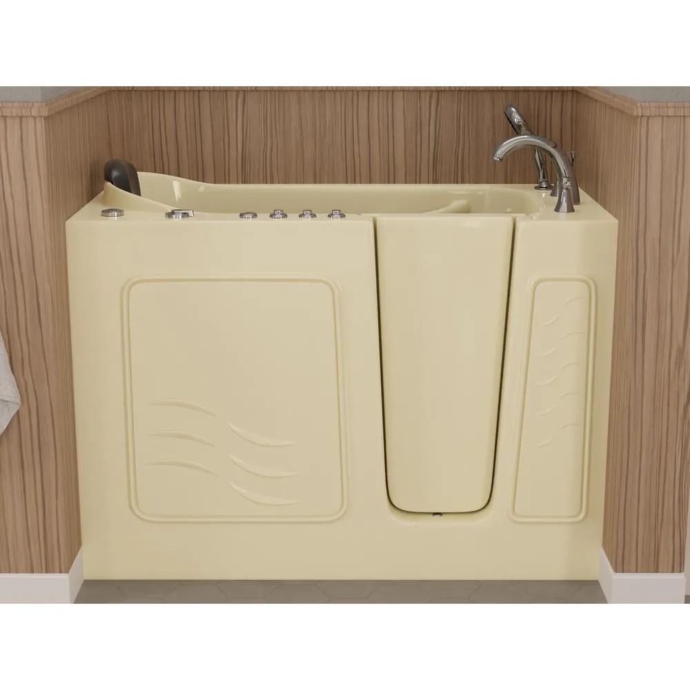Universal Tubs Safe Premier 52.75 in. x 60 in. x 26 in. Right Drain Walk-in Air and Whirlpool Bathtub in Biscuit, photo 5 of 7