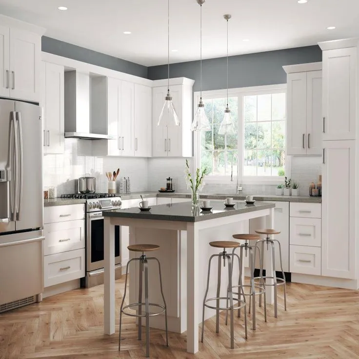 Hampton Bay Shaker Ready To Assemble 24 in. W x 30 in. H x 24 in. D Plywood Corner Wall Kitchen Cabinet in Denver White, photo 4 of 4