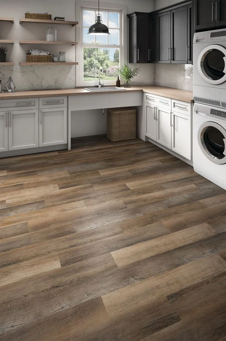 Style Selections Mellbrooke 3-mil x 6-in W x 36-in L Water Resistant Peel and Stick Luxury Vinyl Plank Flooring, photo 5 of 8