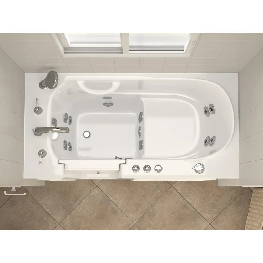 Universal Tubs HD Series 53 in. Left-Drain Quick-Fill Walk-In Whirlpool Bath Tub with Powered Fast Drain, White, photo 10 of 23